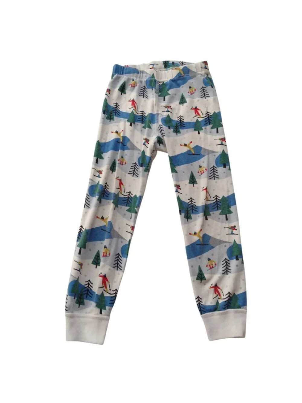 Hanna Andersson Kids Pajamas 4 Ski Slope Holiday Print Organic Cotton Long Johns
